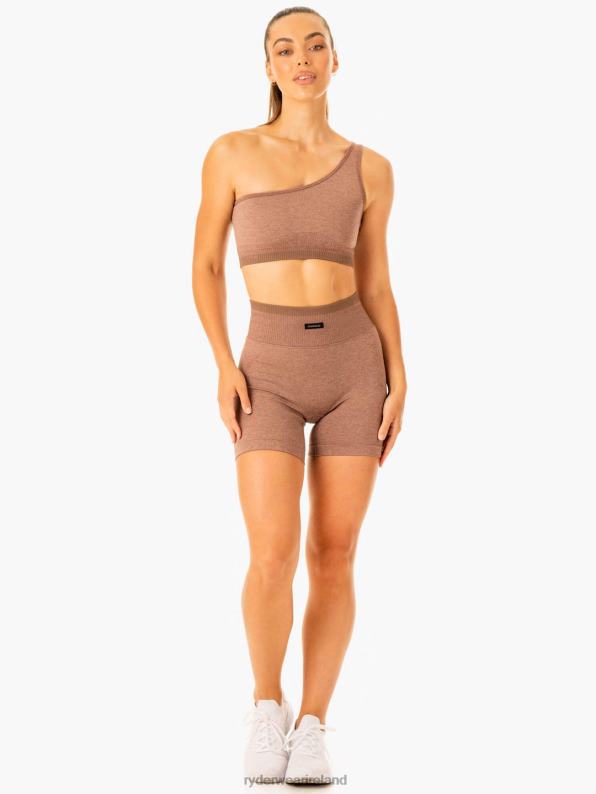Ryderwear Excel Seamless One Shoulder Sports Bra Mocha Marl Women Clothing 4Z2T319