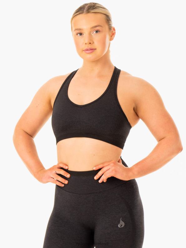 Ryderwear Excel Seamless Sports Bra Black Marl Women Clothing 4Z2T325