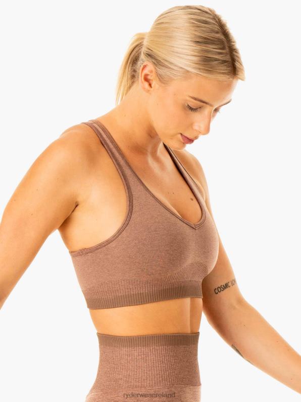 Ryderwear Excel Seamless Sports Bra Mocha Marl Women Clothing 4Z2T323