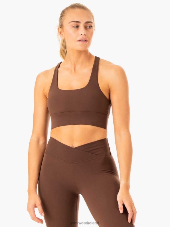 Ryderwear Flow Square Neck Sports Bra Chocolate Women Clothing 4Z2T317