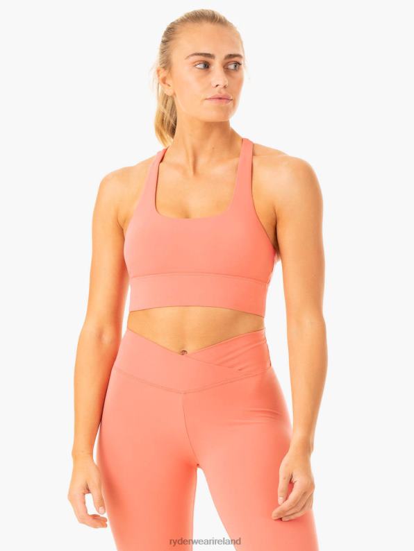 Ryderwear Flow Square Neck Sports Bra Rose Pink Women Clothing 4Z2T316