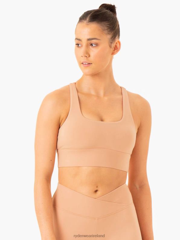 Ryderwear Flow Square Neck Sports Bra Tan Women Clothing 4Z2T315