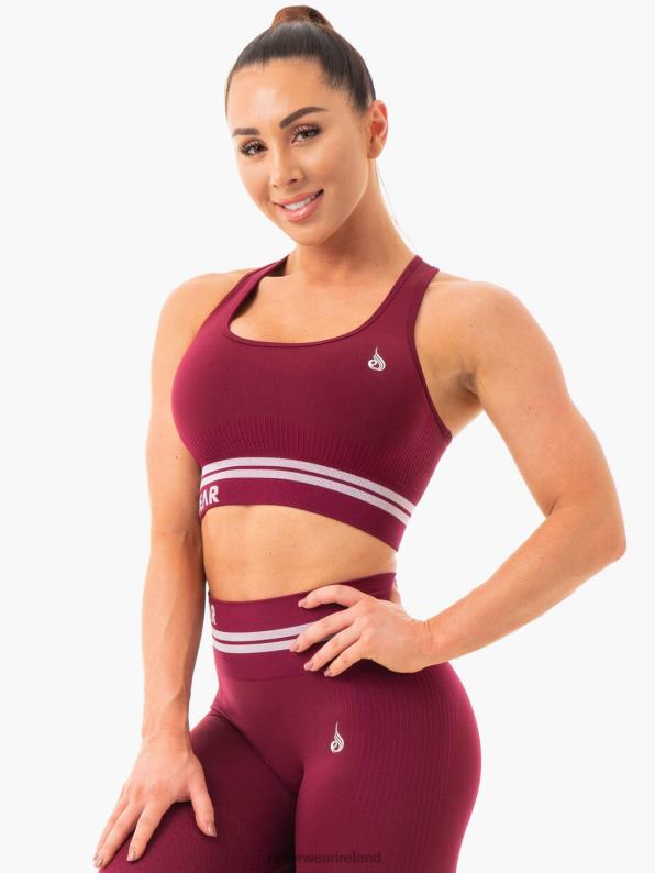 Ryderwear Freestyle Seamless Longline Sports Bra Burgundy Women Clothing 4Z2T459