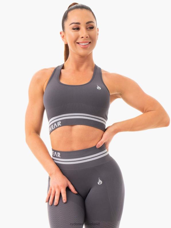 Ryderwear Freestyle Seamless Longline Sports Bra Charcoal Women Clothing 4Z2T464