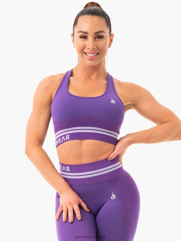 Ryderwear Freestyle Seamless Longline Sports Bra Purple Women Clothing 4Z2T460