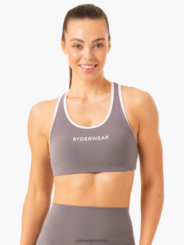 Ryderwear Frequency High Impact Sports Bra Smoke Grey Women Clothing 4Z2T278