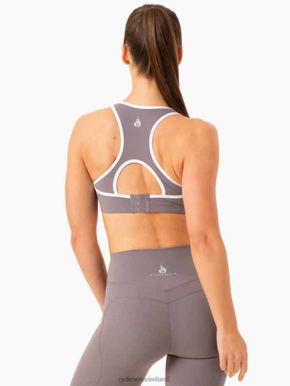 Ryderwear Frequency High Impact Sports Bra Smoke Grey Women Clothing 4Z2T278