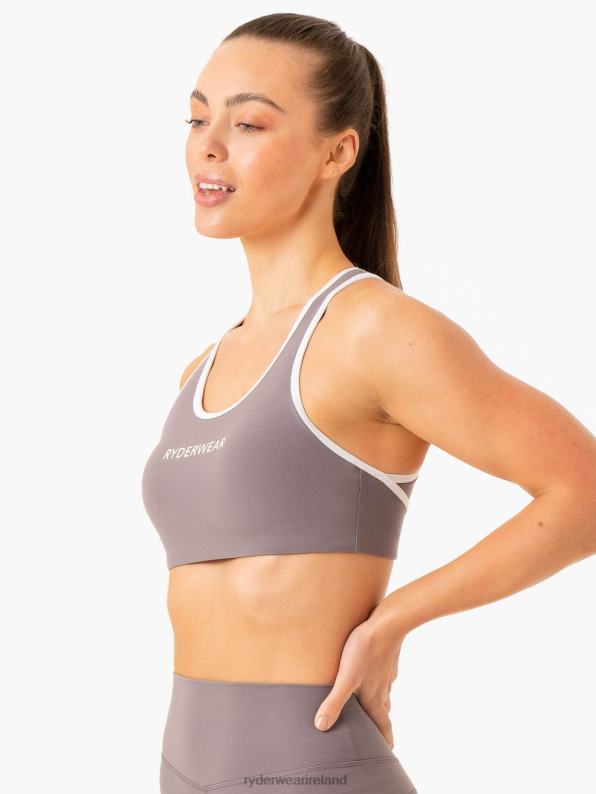 Ryderwear Frequency High Impact Sports Bra Smoke Grey Women Clothing 4Z2T278