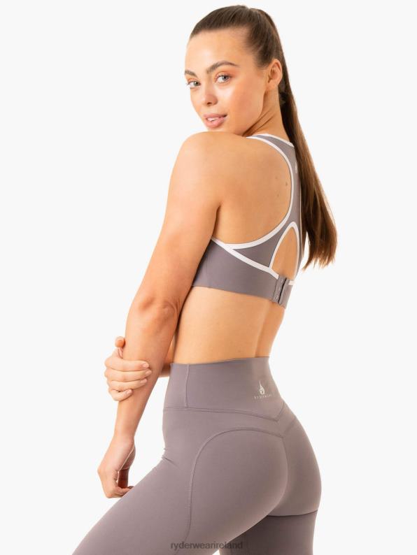 Ryderwear Frequency High Impact Sports Bra Smoke Grey Women Clothing 4Z2T278