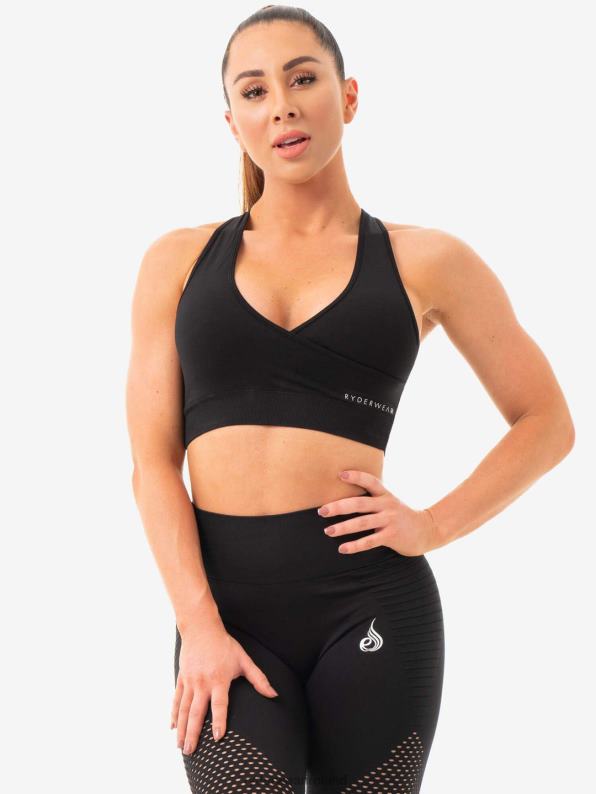Ryderwear Geo Seamless Sports Bra Black Women Clothing 4Z2T457