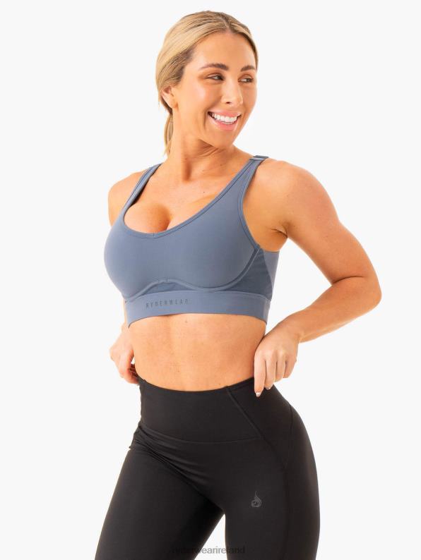 Ryderwear Heighten High Impact Sports Bra Steel Blue Women Clothing 4Z2T300