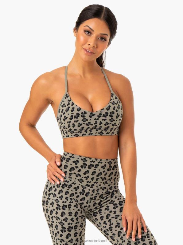 Ryderwear Hybrid Sports Bra Khaki Leopard Women Clothing 4Z2T412