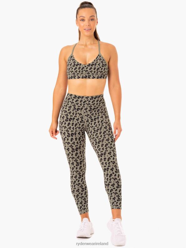 Ryderwear Hybrid Sports Bra Khaki Leopard Women Clothing 4Z2T412