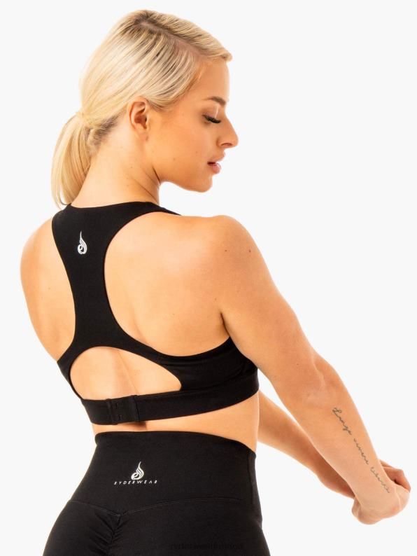 Ryderwear Knockout Racer Back Sports Bra Black Women Clothing 4Z2T392