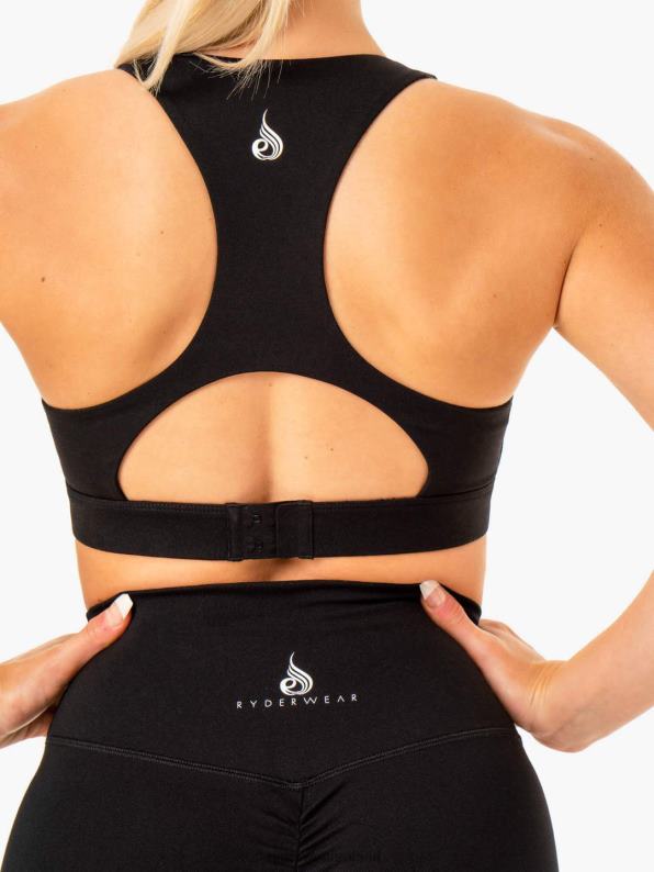 Ryderwear Knockout Racer Back Sports Bra Black Women Clothing 4Z2T392