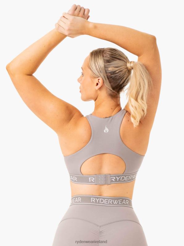 Ryderwear Level Up High Impact Sports Bra Steel Grey Women Clothing 4Z2T291