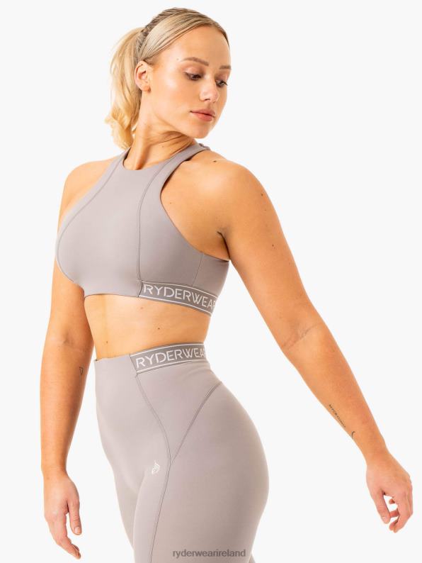 Ryderwear Level Up High Impact Sports Bra Steel Grey Women Clothing 4Z2T291