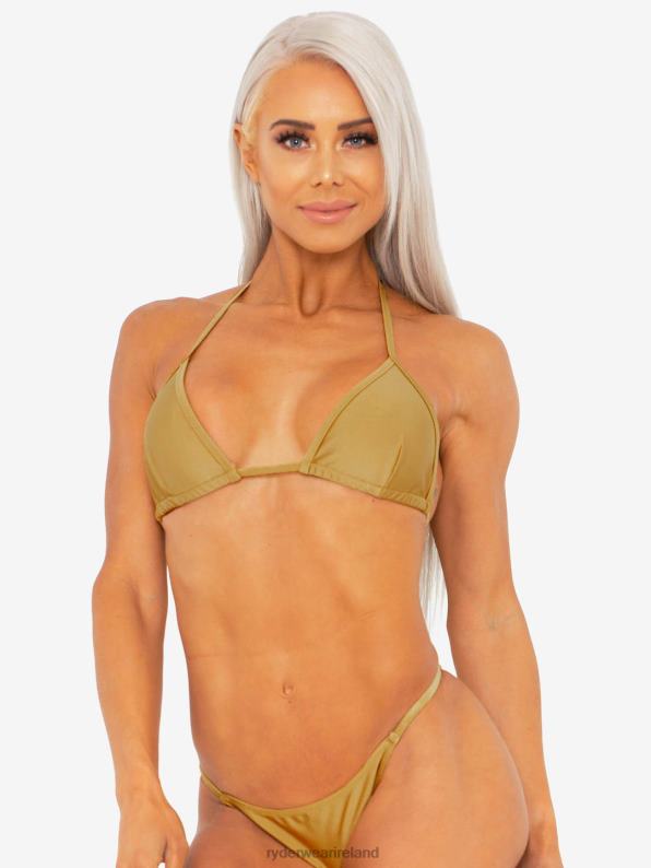 Ryderwear Lsxrw Triangle Tie Up Bikini Top Metallic Gold Women Clothing 4Z2T505