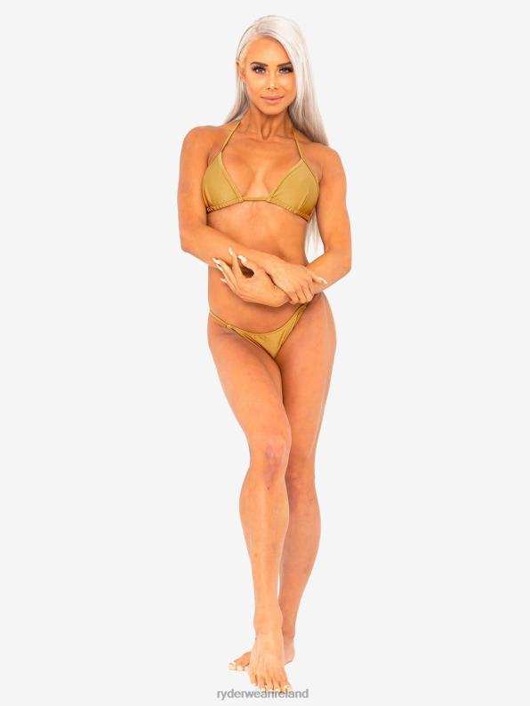 Ryderwear Lsxrw Triangle Tie Up Bikini Top Metallic Gold Women Clothing 4Z2T505