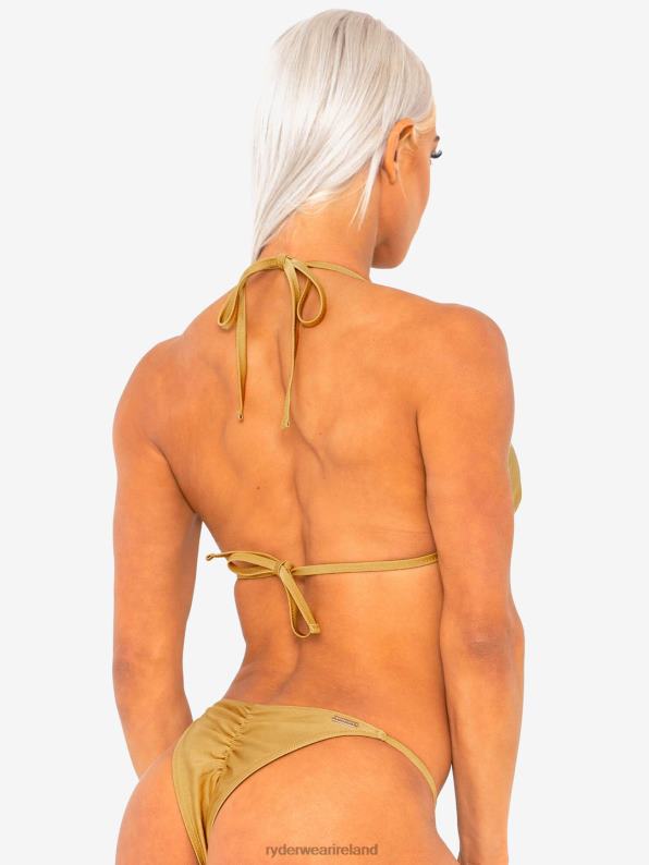 Ryderwear Lsxrw Triangle Tie Up Bikini Top Metallic Gold Women Clothing 4Z2T505