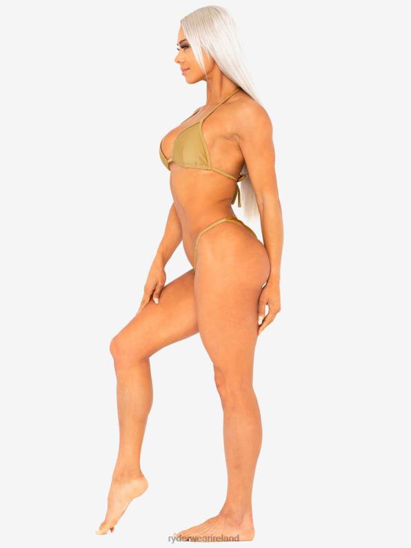 Ryderwear Lsxrw Triangle Tie Up Bikini Top Metallic Gold Women Clothing 4Z2T505