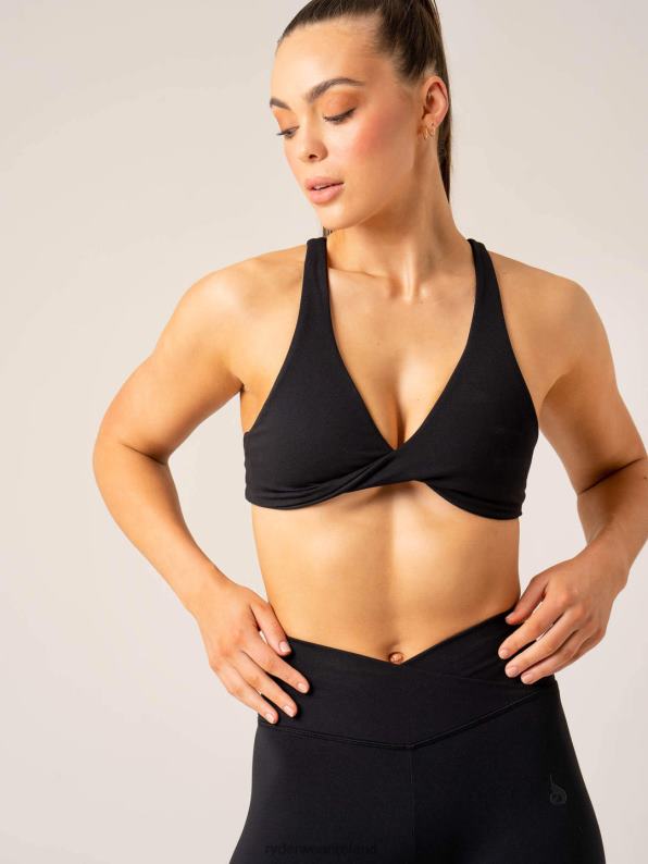 Ryderwear Momentum Twist Sports Bra Black Women Clothing 4Z2T264