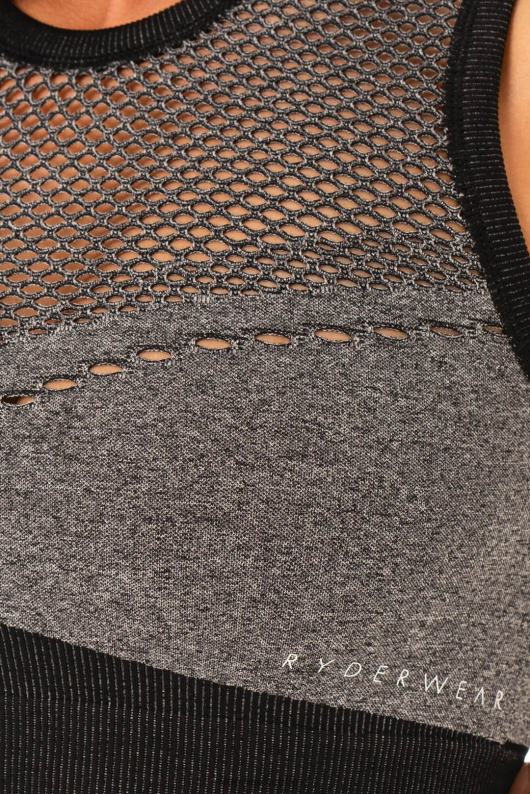 Ryderwear Oasis Seamless Crop Top Black Marl Women Clothing 4Z2T500