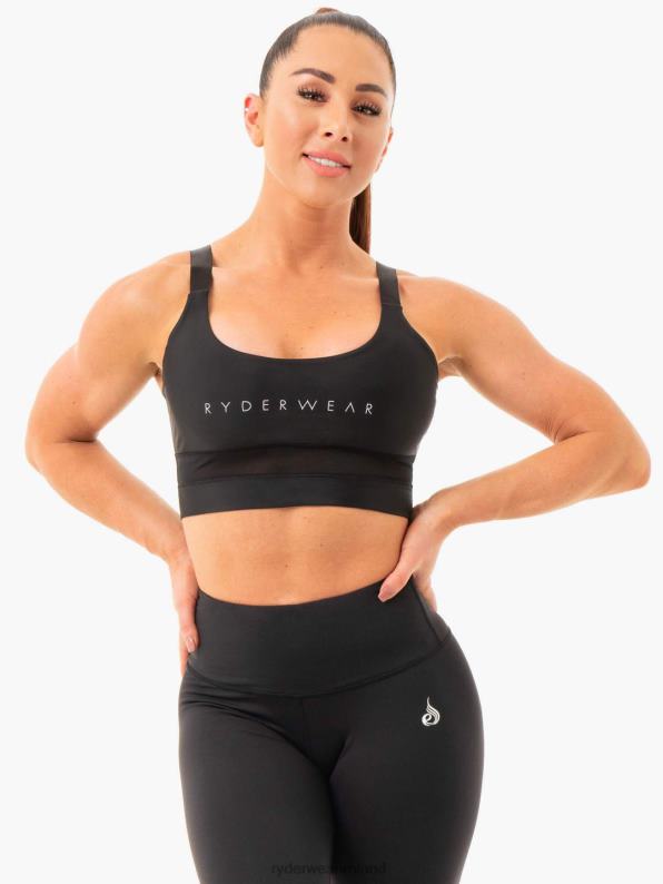 Ryderwear Palm Convertible Sports Bra Black Women Clothing 4Z2T453