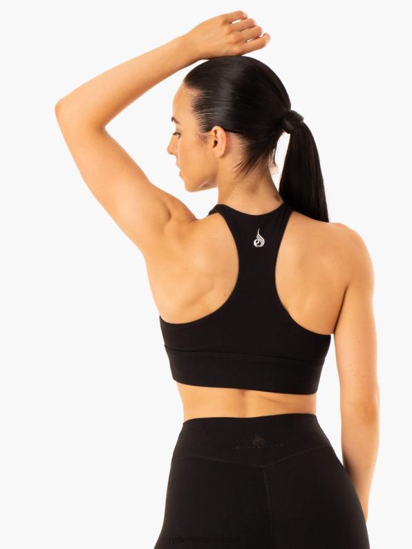 Ryderwear Replay Cut Out Sports Bra Black Women Clothing 4Z2T357