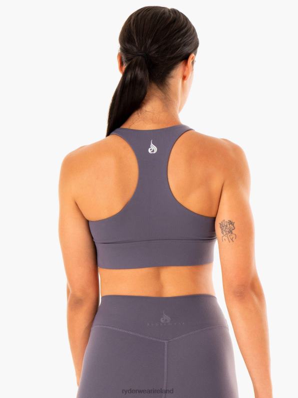 Ryderwear Replay Cut Out Sports Bra Charcoal Women Clothing 4Z2T355