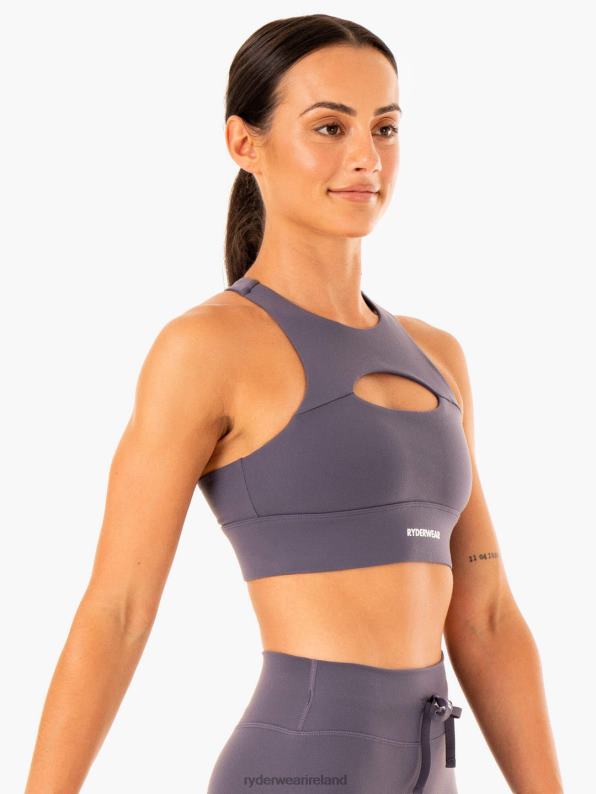 Ryderwear Replay Cut Out Sports Bra Charcoal Women Clothing 4Z2T355