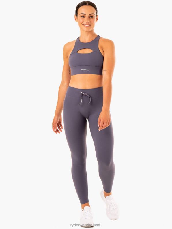 Ryderwear Replay Cut Out Sports Bra Charcoal Women Clothing 4Z2T355