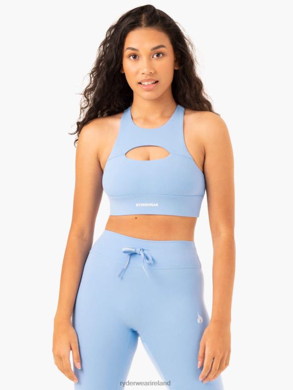 Ryderwear Replay Cut Out Sports Bra Sky Blue Women Clothing 4Z2T356