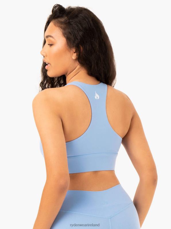 Ryderwear Replay Cut Out Sports Bra Sky Blue Women Clothing 4Z2T356