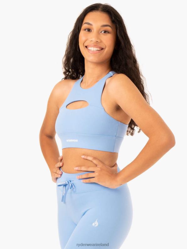 Ryderwear Replay Cut Out Sports Bra Sky Blue Women Clothing 4Z2T356