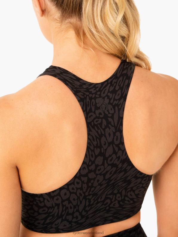 Ryderwear Rotation Sports Bra Black Leopard Women Clothing 4Z2T311