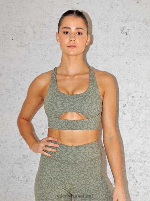 Ryderwear Rotation Sports Bra Khaki Leopard Women Clothing 4Z2T307