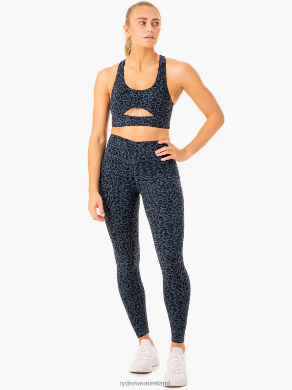 Ryderwear Rotation Sports Bra Navy Leopard Women Clothing 4Z2T310