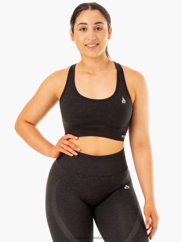 Ryderwear Sculpt Seamless Racer Back Sports Bra Black Marl Women Clothing 4Z2T347