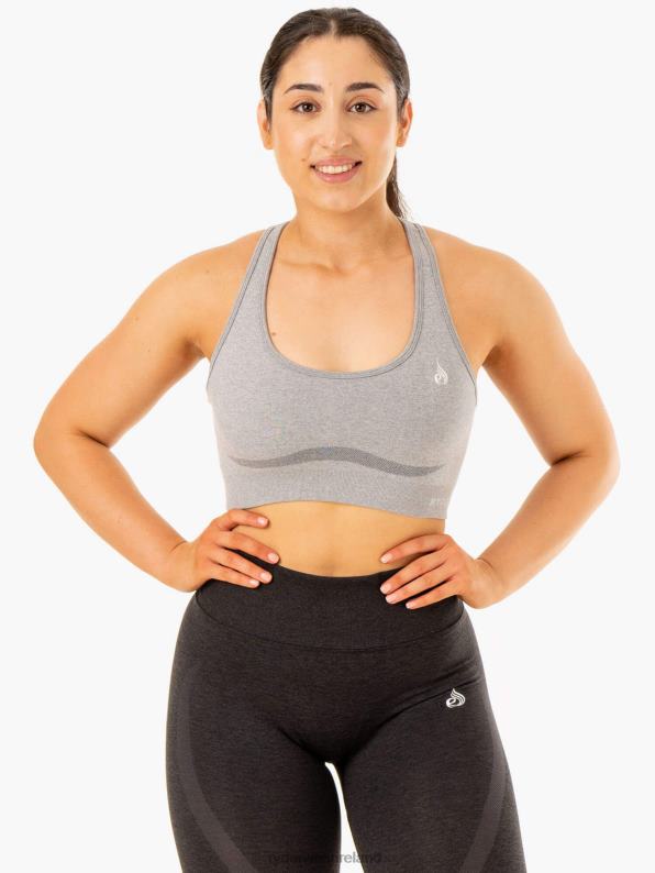 Ryderwear Sculpt Seamless Racer Back Sports Bra Grey Marl Women Clothing 4Z2T346