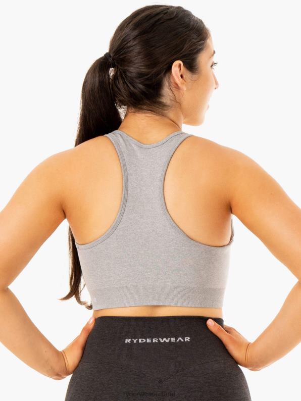 Ryderwear Sculpt Seamless Racer Back Sports Bra Grey Marl Women Clothing 4Z2T346