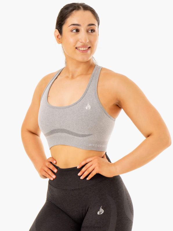 Ryderwear Sculpt Seamless Racer Back Sports Bra Grey Marl Women Clothing 4Z2T346
