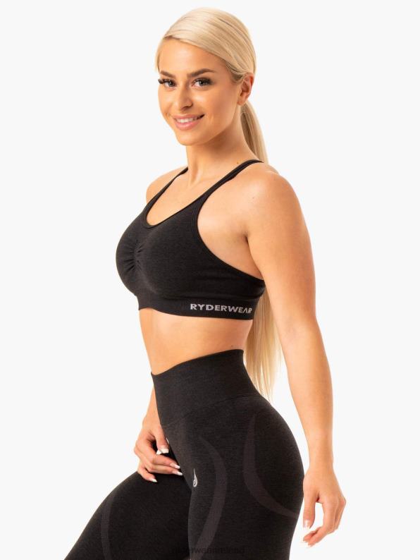 Ryderwear Sculpt Seamless Sports Bra Black Marl Women Clothing 4Z2T408
