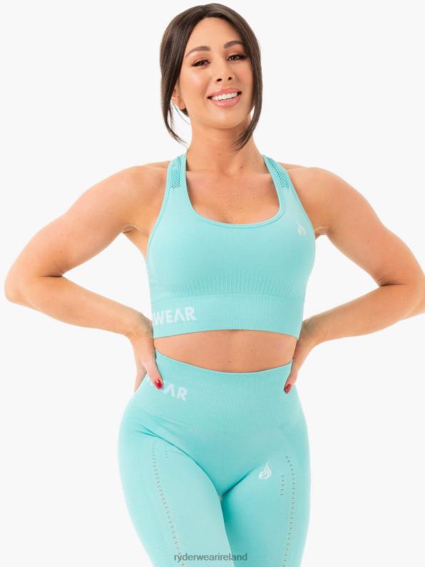 Ryderwear Seamless Staples Sports Bra Aqua Marl Women Clothing 4Z2T470