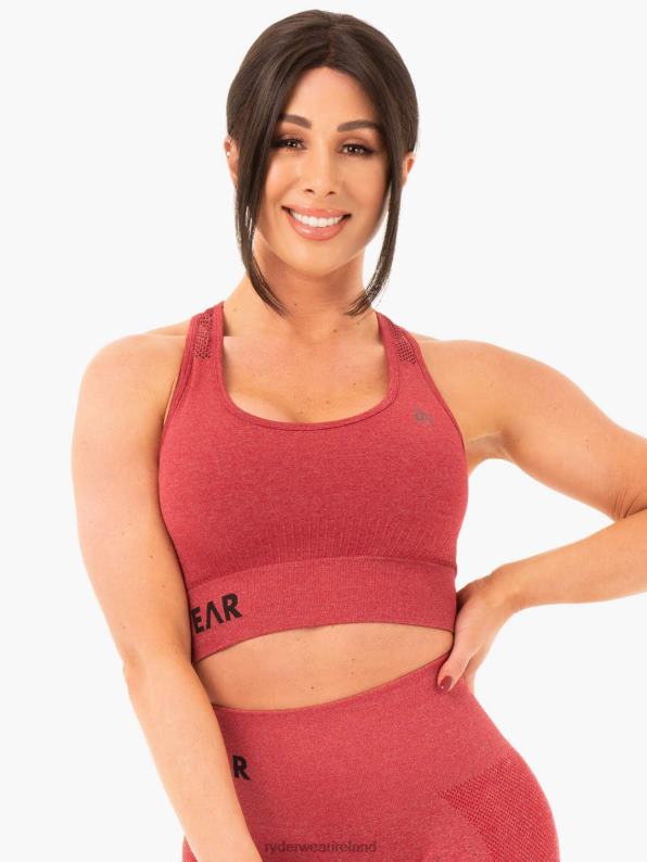 Ryderwear Seamless Staples Sports Bra Cherry Red Marl Women Clothing 4Z2T486