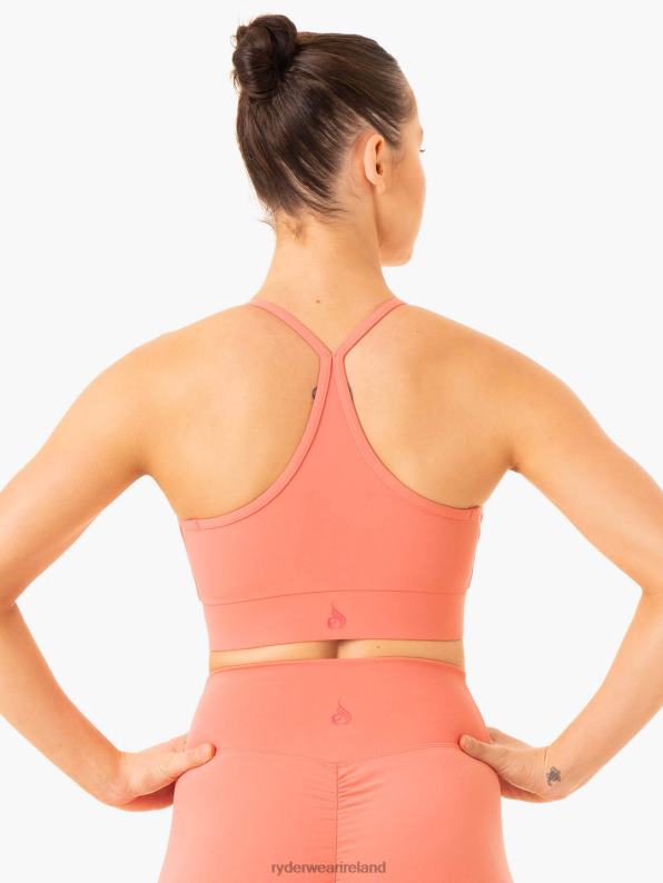 Ryderwear Serene Cross Over Sports Bra Rose Pink Women Clothing 4Z2T312