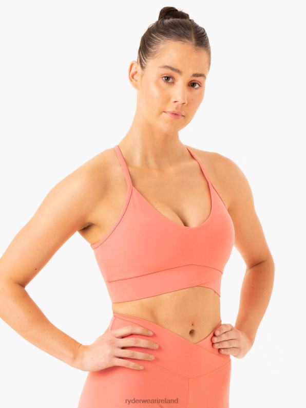 Ryderwear Serene Cross Over Sports Bra Rose Pink Women Clothing 4Z2T312