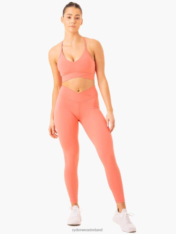 Ryderwear Serene Cross Over Sports Bra Rose Pink Women Clothing 4Z2T312