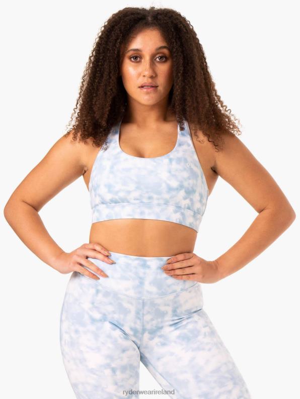 Ryderwear Sports Bra Steel Blue Tie Dye Women Clothing 4Z2T409