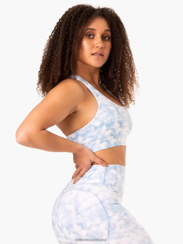 Ryderwear Sports Bra Steel Blue Tie Dye Women Clothing 4Z2T409